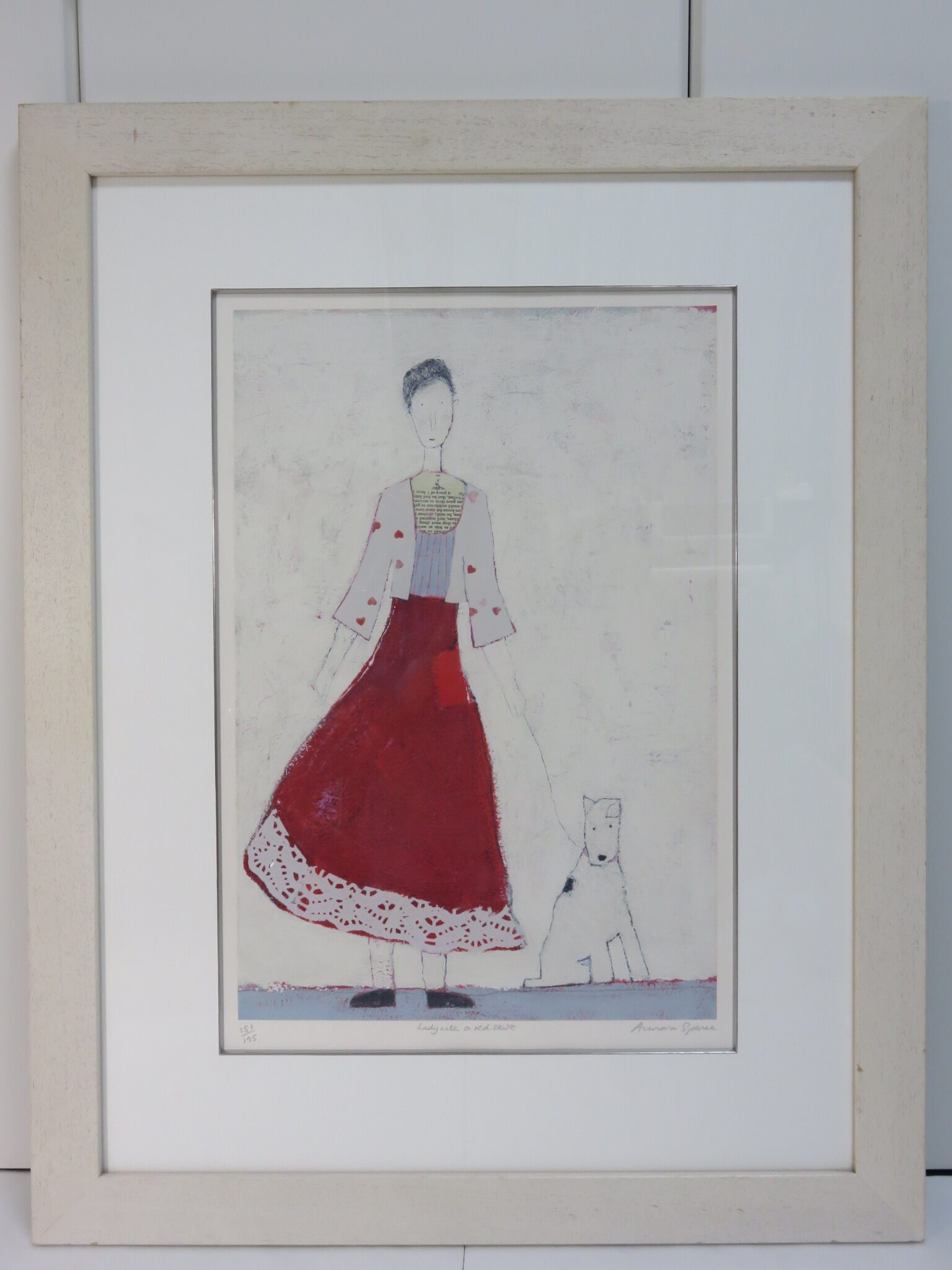 【絵画】Annora Spence アノラ・スペンス『赤いスカートの婦人』シルクスクリーン 額装 買取/ 野々市市御経塚 買取専門 金沢買取プラザ