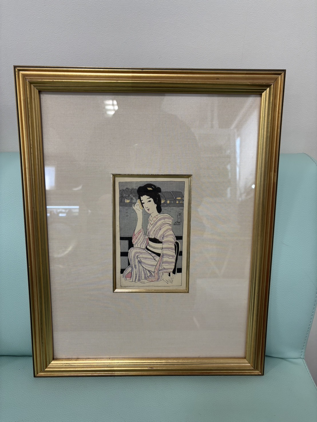 【絵画】竹久夢二『深川』木版画 額装 買取/ 野々市市御経塚 買取専門 金沢買取プラザ